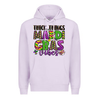 Lilac thick things mardi gras vibes Premium Hoodie - LillyAllenDesigns