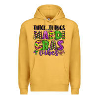 Mustard thick things mardi gras vibes Premium Hoodie - LillyAllenDesigns