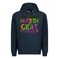 Navy thick things mardi gras vibes Premium Hoodie - LillyAllenDesigns
