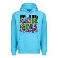 Ocean Blue thick things mardi gras vibes Premium Hoodie - LillyAllenDesigns