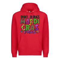 Red thick things mardi gras vibes Premium Hoodie - LillyAllenDesigns