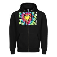 Black tie dye hearth shaped race flag background 3200x2400 Zipper Hoodie - AdoDesignShop