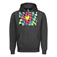 Charcoal Heather tie dye hearth shaped race flag background 3200x2400 Zipper Hoodie - AdoDesignShop