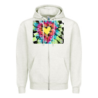 Oatmeal Heather tie dye hearth shaped race flag background 3200x2400 Zipper Hoodie - AdoDesignShop