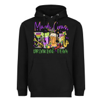 Black mardi gras drinking team Heavyweight Hoodie - MaliasSmallBusiness