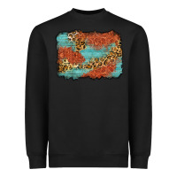 Black western leopard tooled leather background Heavyweight Sweatshirt - Zillion Design Studio