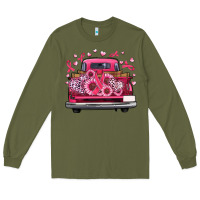 Army Green breast cancer farm truck Long Sleeve Tee - Artiststas