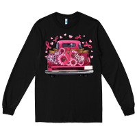 Black breast cancer farm truck Long Sleeve Tee - Artiststas