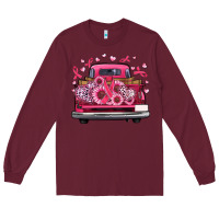 Burgundy breast cancer farm truck Long Sleeve Tee - Artiststas