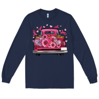 Navy breast cancer farm truck Long Sleeve Tee - Artiststas