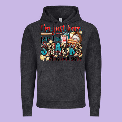 I'm Just Here For The Snacks #baseball Sister Vintage Hoodie Designed By Zillion Design Studio