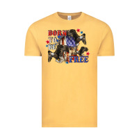 Vintage Mustard Born to be free 4th of july Vintage Tee - CowGirlArtShop