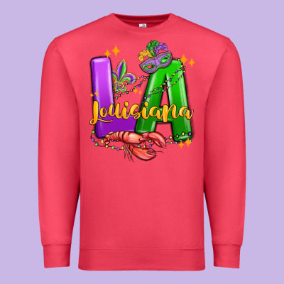 Louisiana Mardi Gras Premium Sweatshirt Designed By Maliassmallbusiness