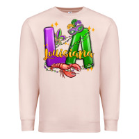 Pale Pink louisiana mardi gras Premium Sweatshirt - MaliasSmallBusiness