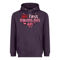 Plum my first valentines day Heavyweight Hoodie - MaliasSmallBusiness