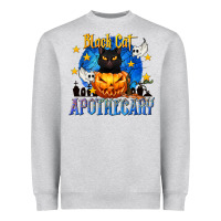 Heather Grey Black Cat Apothecary Heavyweight Sweatshirt - texasbilliewilder