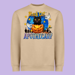 Black Cat Apothecary Heavyweight Sweatshirt Designed By Texasbilliewilder