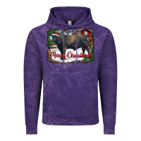 Cloud Purple merry Christmas black angus bull and farm Vintage Hoodie - RanaPortraitStore