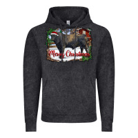 Vintage Black merry Christmas black angus bull and farm Vintage Hoodie - RanaPortraitStore