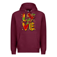 Burgundy love juneteenth Premium Hoodie - LillyAllenDesigns
