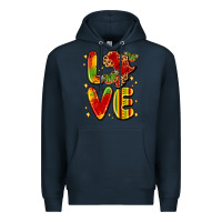 Navy love juneteenth Premium Hoodie - LillyAllenDesigns
