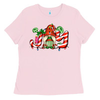 Bubblegum Pink joy with gnomes and christmas cookie and candies Ladies Tee - AdoDesignShop