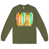 Army Green Western Color Farm Life Brush Strokes Long Sleeve Tee - Bettercallsaul