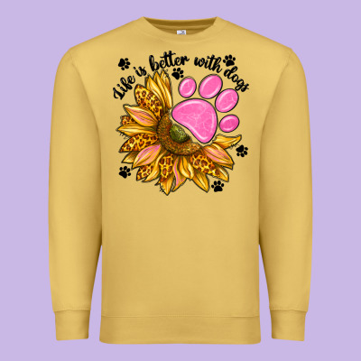 Life Is Better With Dogs Premium Sweatshirt Designed By Nancycooperartshop
