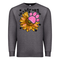 Charcoal Heather life is better with dogs Premium Sweatshirt - NancyCooperArtShop