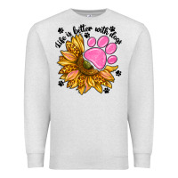Oatmeal Heather life is better with dogs Premium Sweatshirt - NancyCooperArtShop