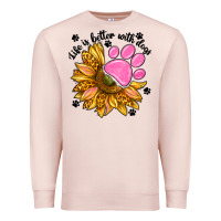 Pale Pink life is better with dogs Premium Sweatshirt - NancyCooperArtShop