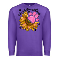 Purple life is better with dogs Premium Sweatshirt - NancyCooperArtShop