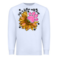 White life is better with dogs Premium Sweatshirt - NancyCooperArtShop