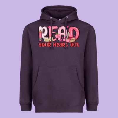 Read Your Heart Out Heavyweight Hoodie Designed By Maliassmallbusiness