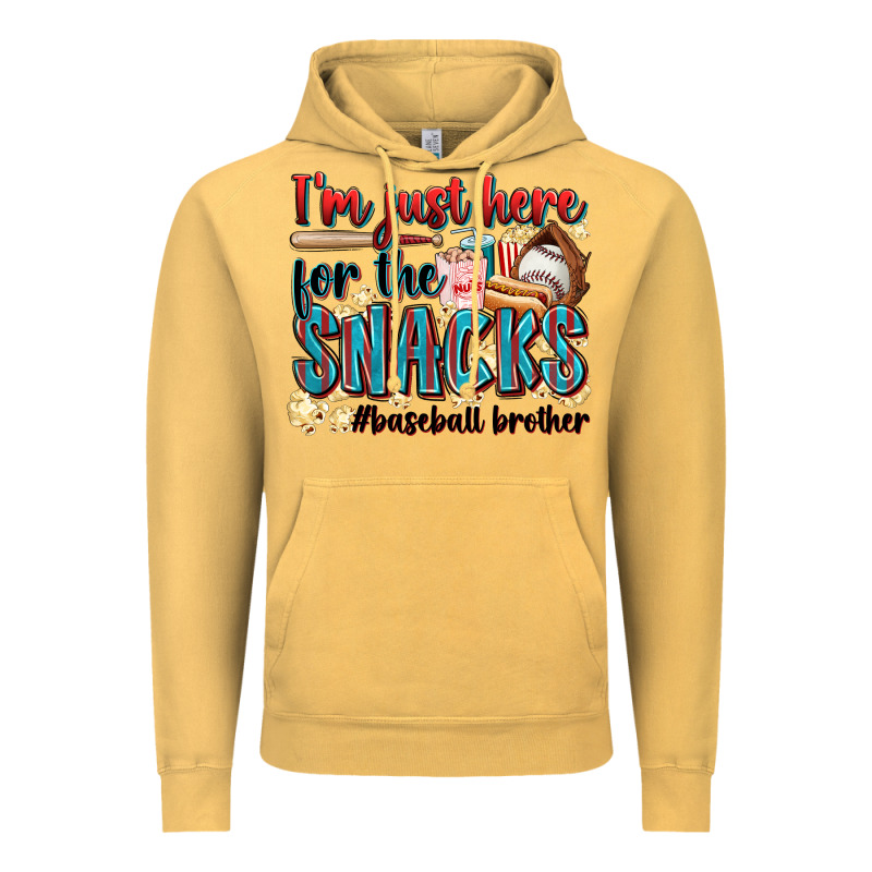 I'm Just Here For The Snacks #baseball Brother Vintage Hoodie by Zillion Design Studio | Teevron