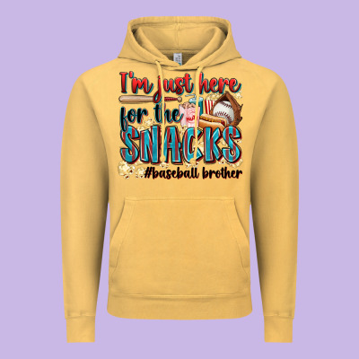 I'm Just Here For The Snacks #baseball Brother Vintage Hoodie Designed By Zillion Design Studio