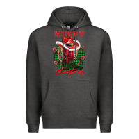Charcoal Heather merry christmas boots hat rope Premium Hoodie - AdoDesignShop