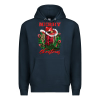 Navy merry christmas boots hat rope Premium Hoodie - AdoDesignShop