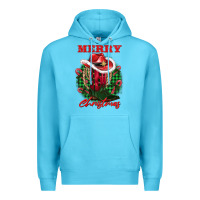 Ocean Blue merry christmas boots hat rope Premium Hoodie - AdoDesignShop