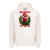Pale Pink merry christmas boots hat rope Premium Hoodie - AdoDesignShop