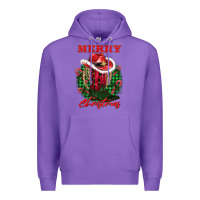 Purple merry christmas boots hat rope Premium Hoodie - AdoDesignShop