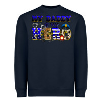 Navy my daddy is my hero police Heavyweight Sweatshirt - Zillion Design Studio