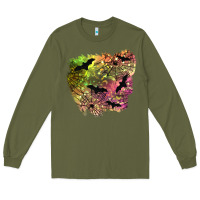 Army Green bat halloween patch Long Sleeve Tee - BundleAndBundleShop