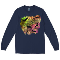 Navy bat halloween patch Long Sleeve Tee - BundleAndBundleShop