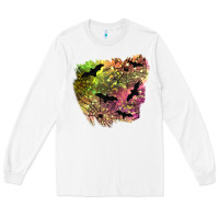 White bat halloween patch Long Sleeve Tee - BundleAndBundleShop
