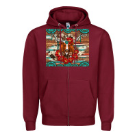 Burgundy longhorn with gemstone Zipper Hoodie - Artiststas