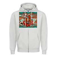 Dove Grey longhorn with gemstone Zipper Hoodie - Artiststas