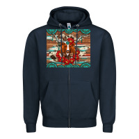 Navy longhorn with gemstone Zipper Hoodie - Artiststas