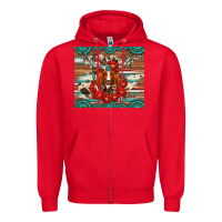 Red longhorn with gemstone Zipper Hoodie - Artiststas