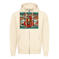 Sandshell longhorn with gemstone Zipper Hoodie - Artiststas
